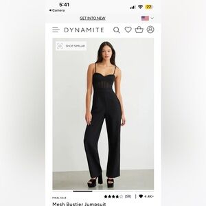 dynamite Mesh Bustier Jumpsuit Black